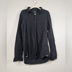 Bonobos Shirt Button Down Long Sleeve Black Speckled White Tailored Fit Men L